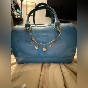 Turquoise Vintage Candy Jelly Bowling Boston Top Hand Bag Satchel